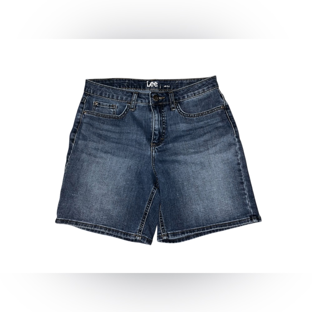 Mid Rise Denim Shorts